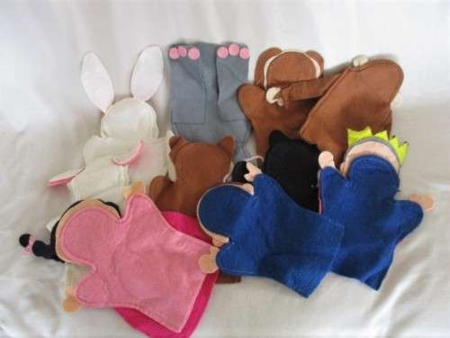 A GROUP OF TEN VINTAGE HAND PUPPETS - GREAT FOR STORY TELLING TIME!