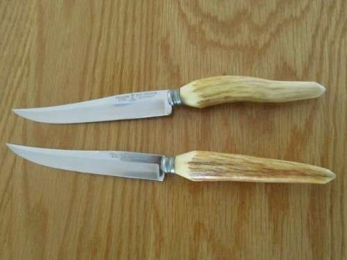 TWO VINTAGE SOLINGEN, GERMANY STAGHORN KNIVES