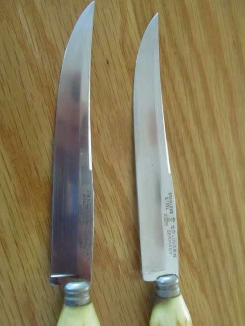 TWO VINTAGE SOLINGEN, GERMANY STAGHORN KNIVES