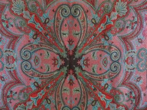 A BEAUTIFUL SQUARE (REVERSABLE) MIDDLE EASTERN  PIANO SHAWL/TABLE CLOTH - KASHMIR?