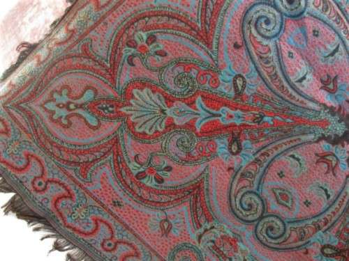A BEAUTIFUL SQUARE (REVERSABLE) MIDDLE EASTERN  PIANO SHAWL/TABLE CLOTH - KASHMIR?