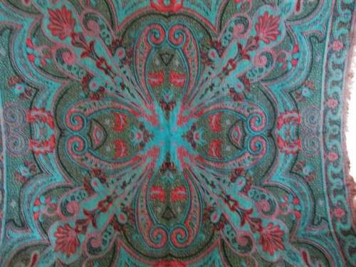 A BEAUTIFUL SQUARE (REVERSABLE) MIDDLE EASTERN  PIANO SHAWL/TABLE CLOTH - KASHMIR?
