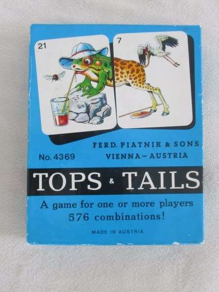 VINTAGE 1960's PIATNIK, VIENNA TOPS & TAILS CARD GAME IN ORIGINAL BOX - COMPLETE