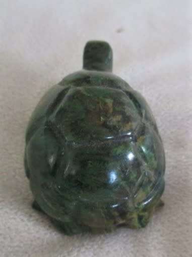 TWO BEAUTIFUL TORTOISES - CARVED OUT OF STONE - MALACHITE AND ??