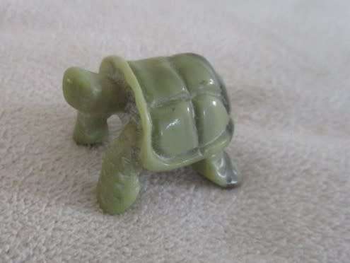 TWO BEAUTIFUL TORTOISES - CARVED OUT OF STONE - MALACHITE AND ??