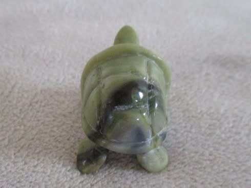 TWO BEAUTIFUL TORTOISES - CARVED OUT OF STONE - MALACHITE AND ??