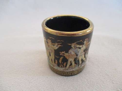 HAND MADE IN GREECE IN 24 K GOLD - P. STAKIAS TOOTH PICK HOLDER