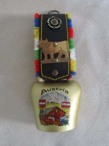 VINTAGE AUSTRIAN  BRASS COW BELL  - LOVELY TONE!