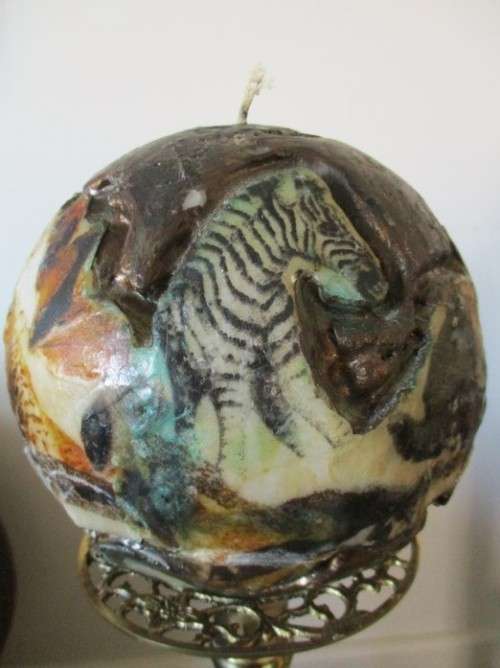 GORGEOUS!! ENORMOUS ORNATE BRASS CANDLE HOLDER WITH CANDLE (COMPARE SIZE TO WINE BOTTLE AND CHAIR)