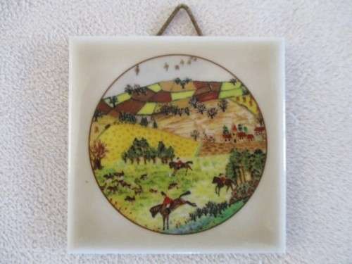 SEVEN SMALL DECORATIVE TILES - TWO MADE IN JAPAN