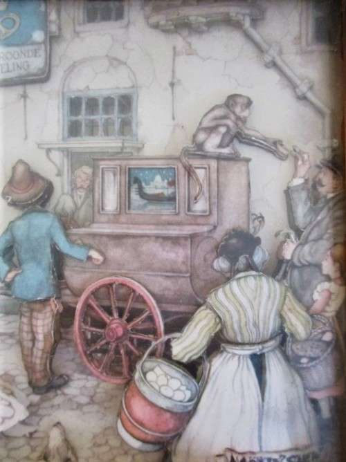 VINTAGE ANTON PIECK 3D SHADOW BOX  ART - VICTORIAN STREET SCENE - FRAMED