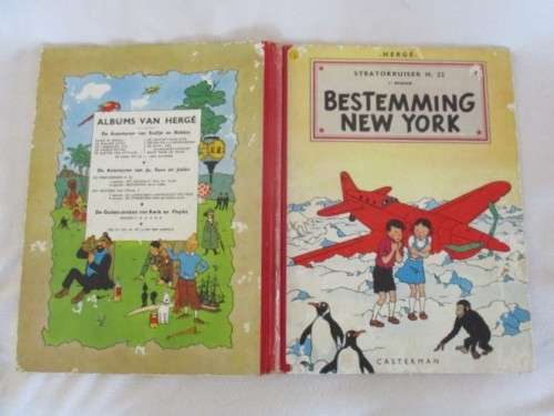 1951 HARD COVER, 1ST EDITION - BESTEMMING NEW YORK BY HERGE (AUTHOR OF THE TINTIN SERIES)
