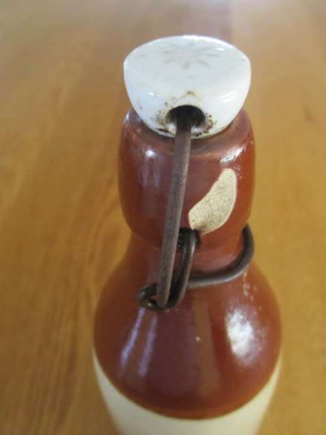 FOR ANTICO5939 ONLY - TWO ANTIQUE STONEWARE GINGER BEER BOTTLES - RARE TO FIND WITH LIDS!!