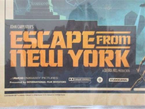 A SMALL POSTER OF THE ICONIC 1981 SCI-FI MOVIE - ESCAPE FROM NEW YORK - STILL SEALED