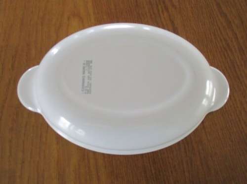A SMALL, HANDY CORNING WARE PIE DISH