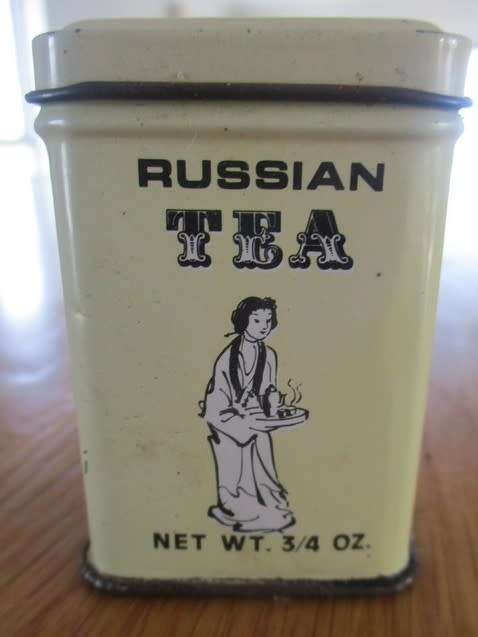 FIVE CUTE SMALL TEA TINS - CHINESE, RUSSIAN AND ENGLISH