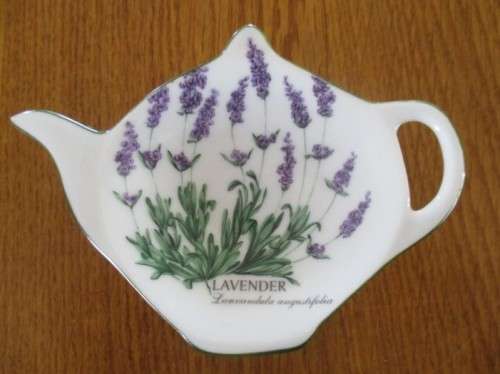 A PRETTY WIESENTHAL, GERMANY TEABAG HOLDER TO ADD TO YOUR ORDER - LAVENDER DESIGN