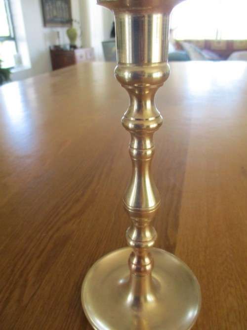 A PAIR OF ELEGANT SOLID BRASS CANDLESTICKS - MADE IN JAPAN