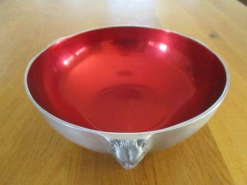 LOVELY TEKE FUNCTIONAL ART FOOTED PEWTER BOWL