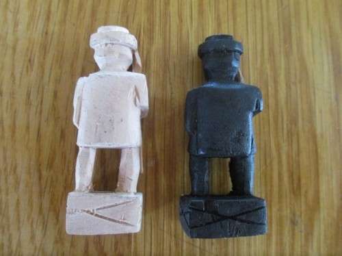 FOR THE COLLECTOR - ANTIQUE HAND WHITTLED CHESS SET - COMPLETE - POW CEYLON??