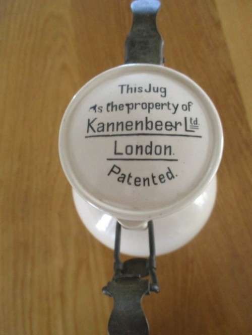 ANTIQUE 1900 KANNENBEER GLAZED STONEWARE ONE LITRE LIDDED BEER JUG