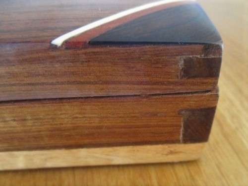 ELEGANT SOLID WOOD HANDCRAFTED BOX WITH BONE INLAY