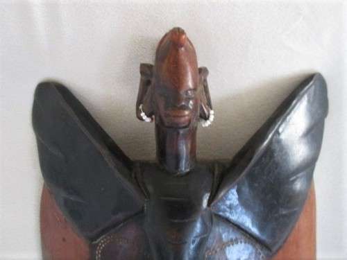 AWESOME MASK NO. 4 -  VINTAGE HANDCARVED WOODEN AFRICAN MASK - MASAI KENYA?