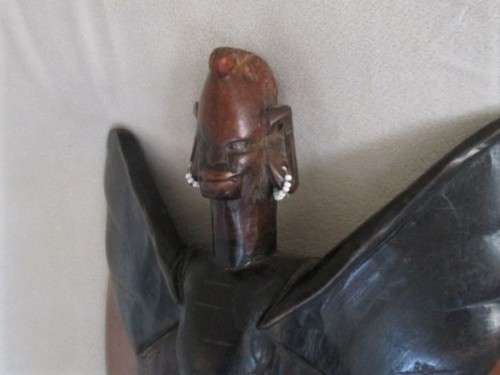 AWESOME MASK NO. 4 -  VINTAGE HANDCARVED WOODEN AFRICAN MASK - MASAI KENYA?