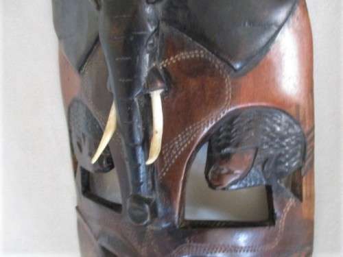 AWESOME MASK NO. 4 -  VINTAGE HANDCARVED WOODEN AFRICAN MASK - MASAI KENYA?