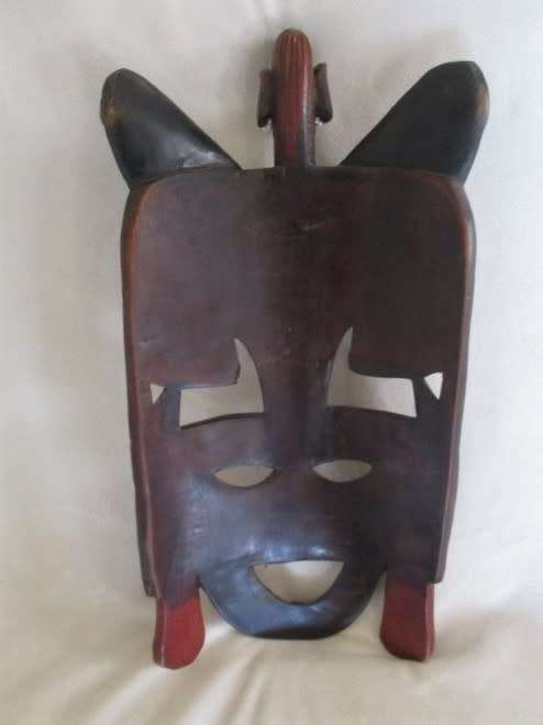 AWESOME MASK NO. 4 -  VINTAGE HANDCARVED WOODEN AFRICAN MASK - MASAI KENYA?