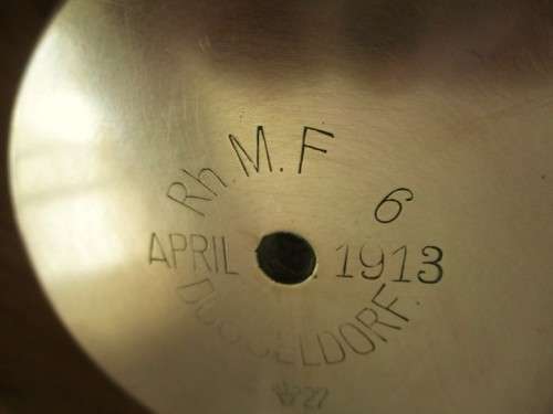 TWO WW1 CANNON SHELLS (ONE COVERTED TO TRENCH ART) DATED APRIL 1913