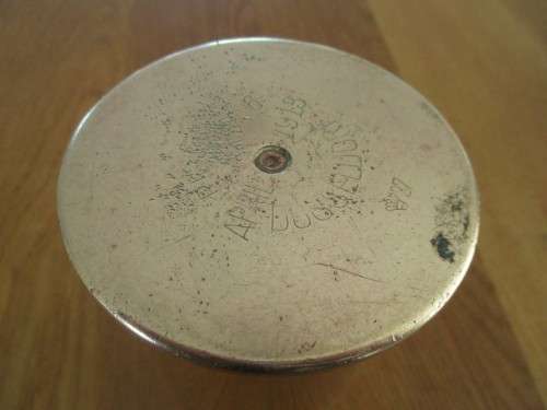 TWO WW1 CANNON SHELLS (ONE COVERTED TO TRENCH ART) DATED APRIL 1913