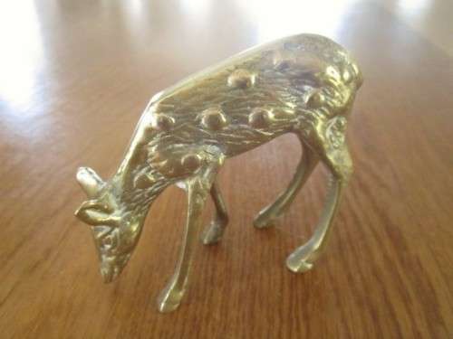 VINTAGE BRASS BAMBI DEER ORNAMENT - LOVELY!