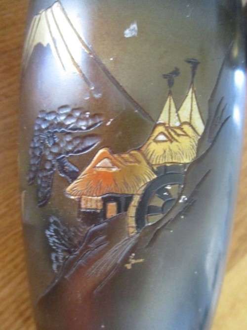 TWO VERY OLD CHINESE METAL VASES