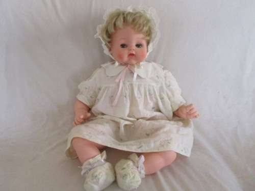 A LARGE 56CM TALL VINTAGE DARLING WITH PLUMP PINK CHEEKS