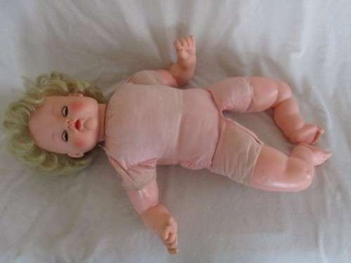 A LARGE 56CM TALL VINTAGE DARLING WITH PLUMP PINK CHEEKS