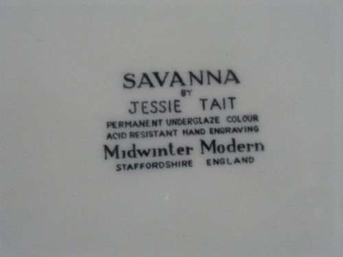 TWO VINTAGE 1950`S MIDWINTER `SAVANNA` PLATTERS DESIGNED BY JESSIE TAIT