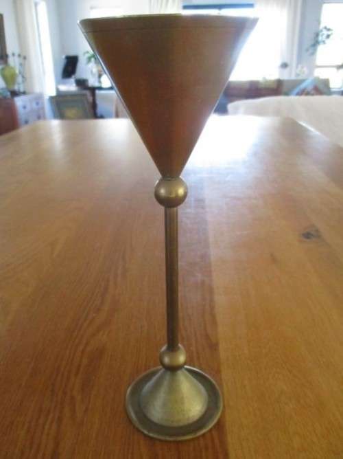 AN ELEGANT, ANTIQUE AUSTRIAN BRASS GOBLET