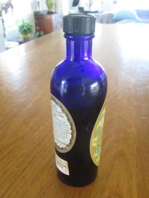 VINTAGE 1950's FRENCH ORANGE FLOWER WATER BOTTLE (STILL MORE THAN 1/2 FULL)