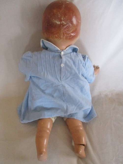 TWO ANTIQUE COMPOSITION AND TWO ANTIQUE POLISH DOLLS IN NEED OF TLC AND A NEW LIFE