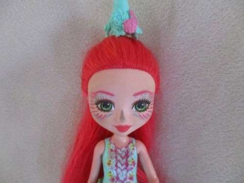 CUTE MATTEL ENCHANTIMENTS LET'S FLAMINGLE  DOLL WITH HER PET FLAMINGO, FANCI AND SOME ACCESSORIES