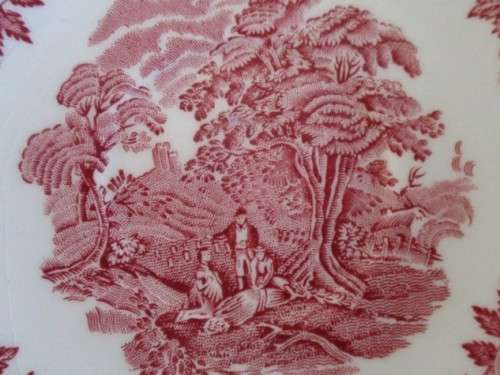 A SET OF FOUR VINTAGE ENOCH WEDGWOOD (TUNSTALL) "WOODLAND" CUPS AND SAUCERS