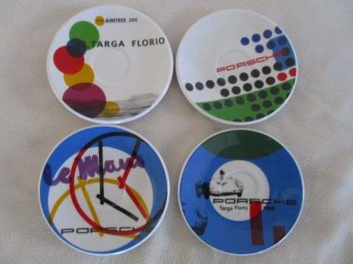 LIMITED EDITION - GERMANY - FOUR "PORSCHE" EXPRESSO CUPS AND SAUCERS