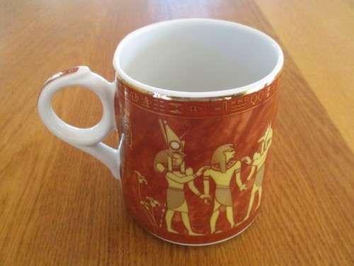 LOVELY FATHI MAHMOUD PATE ET EMAIL LIMOGES EGYPTIAN MUG IN EXCELLENT CONDITION