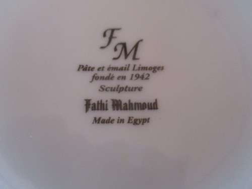 LOVELY FATHI MAHMOUD PATE ET EMAIL LIMOGES EGYPTIAN MUG IN EXCELLENT CONDITION