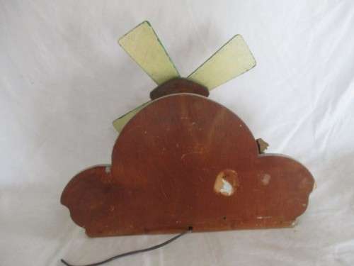 A VERY OLD UNIQUE LARGE MUSICAL, ROTATING WINDMILL LAMP IN NEED OF TLC - MUSICAL MECHANISM WORKING