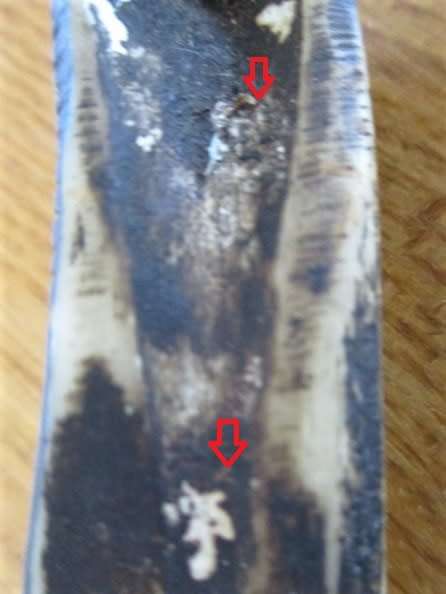 ANTIQUE BRONZE AND SCRIMSHAWED BONE CRUCIFIX/CROSS WITH LOVELY PATINA AND STRANGE MARKINGS ON BACK