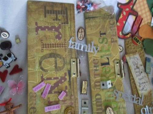 HUGE BATCH OF SALVAGED CARD/SCRAPBOOKING DECORATIONS