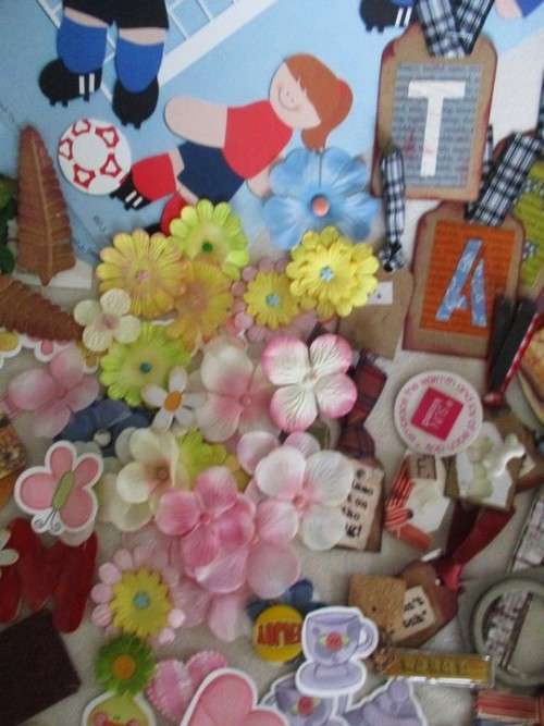 HUGE BATCH OF SALVAGED CARD/SCRAPBOOKING DECORATIONS