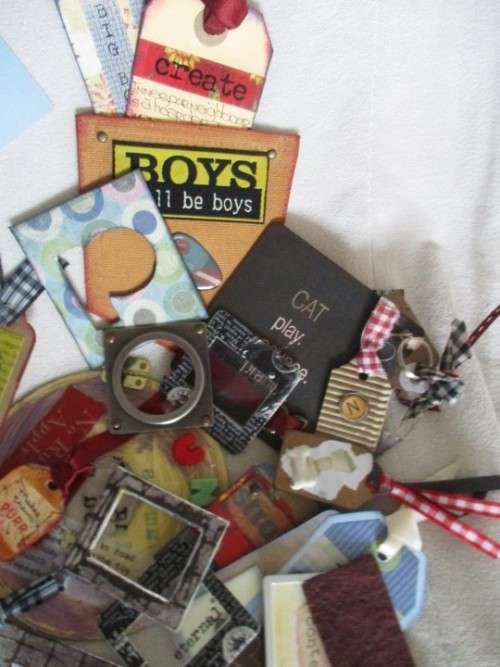 HUGE BATCH OF SALVAGED CARD/SCRAPBOOKING DECORATIONS